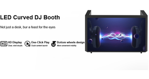 Cabina de <span class=keywords><strong>DJ</strong></span> Portátil de 6 Pies con Pantalla LED Integrada |   Soporte de Exhibición para <span class=keywords><strong>DJ</strong></span> Estable y que Ahorra Espacio para Clubes y Festivales - Product Image 3