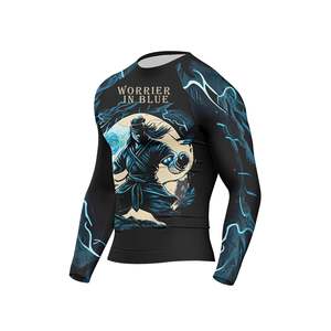 Custom Designed High Quality Nylon Eco-Friendly Quick Dry Breathable 240g Rush Guard Men Sleeveless Gym Running Guard - Product Image 3