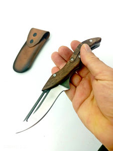 Couteau pliant de qualité industrielle KBS GOODS, acier Damas, manche en bois, lame droite, dos droit, 12 pouces, portable, pour le camping en plein air - Product Image 5