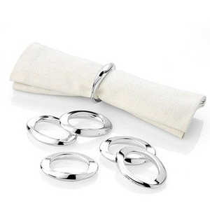 Design simple Rond de serviette feuille d'or Porte-anneau de serviette en métal écologique Vaisselle - Product Image 4
