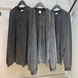 Camiseta Urbana Personalizada de 250 g/m², Estilo Vintage, Lavado Ácido, Algodón Grueso Desgastado, Transpirable, Cuello Redondo, Corte Regular para Hombre - Product Image 2