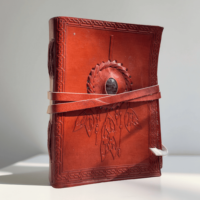 Journal en cuir artisanal de qualité supérieure, design attrape-rêves, papier écologique, style vintage, cadeau personnalisable pour les écrivains et les voyageurs