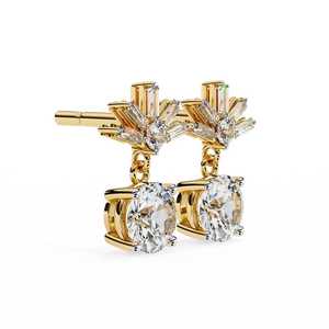 Boucles d'oreilles uniques en or 18 carats avec diamant de laboratoire, boucles d'oreilles de qualité supérieure - Product Image 4