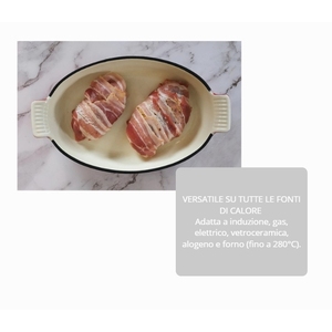Plat de cuisson ovale en fonte émaillée de 1,5 L pour lasagnes, rôtis et flans, compatible induction, disponible en plusieurs couleurs - Product Image 4