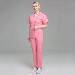 Custom Bleach Resistant Short Sleeve Hospital Uniforms <b>Scrubs</b> Tops and Pants Nursing <b>Scrubs</b> Uniform Type <b>Scrub</b> <b>Set</b> - Product Image 2