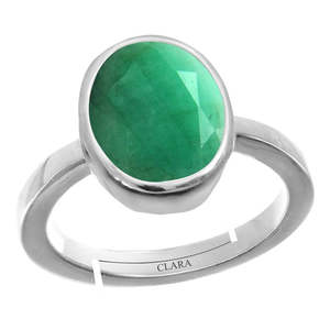 Anillos de Esmeralda Natural y Certificada, Forma Ovalada, para Regalo - Product Image 1