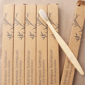 OEM Customizable Soft Charcoal Bamboo <b>Toothbrush</b> Pack <b>Disposable</b> with Free Laser Logo Packaged in a Bamboo Case for Hotels - Product Image 3