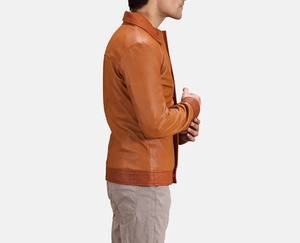 Chaqueta de invierno para hombre de diseño superior con cuello levantado manga completa 100% cuero de alta calidad personalizable precio razonable - Product Image 4