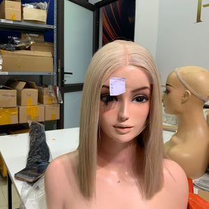 Vente chaude 100% Vietnam Cheveux Humains Bruts Blonde Gris Couleur HD Lace Front Perruques Os Droite Style Frontal Lace Perruque Transparent - Product Image 6
