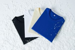 Le plus récent T-shirt unisexe décontracté à col rond 70% coton 30% Polyester 210g tricot T-shirt à logo personnalisable pour hommes - Product Image 2