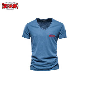 Camiseta de punto liso de diseñador de Algodón 100% con logotipo personalizado para hombre, ropa de hombre de talla grande con patrón sólido - Product Image 3