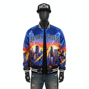 Chaqueta de Satén Premium, Tela Lisa y Brillante, Impresión por Sublimación Multicolor, Logotipo Personalizado, Ribete de Punto Acanalado, Chaqueta para Hombre - Product Image 6