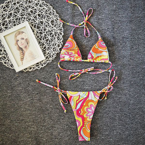 Halter traje de baño Sexy Bikinis Patchwork traje de baño mujer 2023 traje de baño leopardo Bikini conjuntos sólido ropa de playa - Product Image 5