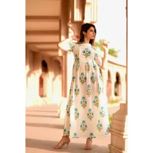 Robe d'été élégante et décontractée pour femme, à imprimé floral, en coton respirant, à manches courtes, polyvalente - Product Image 3