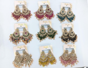 Top mode à la mode indien Kundan traditionnel Jhumka boucles d'oreilles Vintage goutte d'eau cloche pour dames mariage boucle d'oreille ensemble pour les femmes - Product Image 4