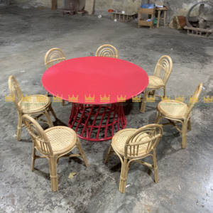 Mesa redonda moderna de ratán para niños hecha a mano, ratán 100% para uso en exteriores y jardín, precio directo de Vietnam para parques y hoteles - Product Image 4
