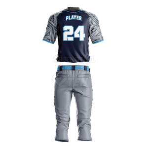 Ensemble complet d'uniformes de baseball personnalisés 100% polyester pour hommes, comprenant un maillot et un pantalon dans une couleur personnalisée - Product Image 4