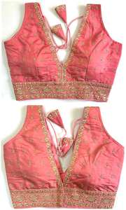 Chemisier moderne a Zari, fil travail et travail manuel prêt à chemisier a Froent motif ouvert et beau noeud été - Product Image 4