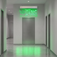 Panneau de signalisation d'urgence réversible en aluminium et acrylique, compatible 220V, IP30, utilisation intérieure/extérieure