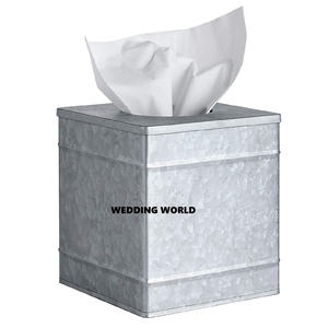 Bureau décorer boîte à mouchoirs haute qualité à la main porte-mouchoirs fantaisie élégant vente chaude salle de bain Ware galvanisé boîte à mouchoirs - Product Image 3
