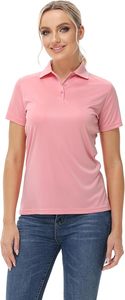 T-shirt rose à manches courtes pour femme, couleur unie, tissu tissé décontracté 220 g/m², longueur normale, style Normcore/Minimaliste - Product Image 2