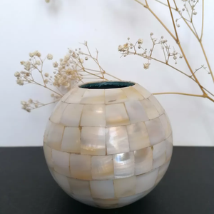 Vase en nacre du Vietnam Vase décoratif en incrustation de coquillages fabriqués à la main pour l'intérieur de la maison de luxe et l'affichage floral élégant - Product Image 6