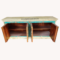 Buffet en bois massif rétro de pays américain, maison, séjour, porche, armoire décorative multicolore, maison rétro sculptée, cloison, buffet