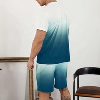 Conjunto Deportivo de Verano para Hombre, de Alta Calidad, Transpirable, 100% Algodón, Manga Corta, Estampado Digital, Dos Colores, Estilo Casual para Exteriores