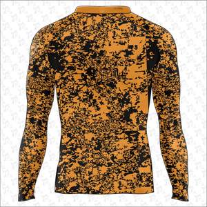 ขายส่งกีฬาผู้ชายฟิตเนสยิมการฝึกอบรมผื่นยามแขนยาวบีบอัดระเหิดพิมพ์เสื้อ Rash Guard OEM - Product Image 2