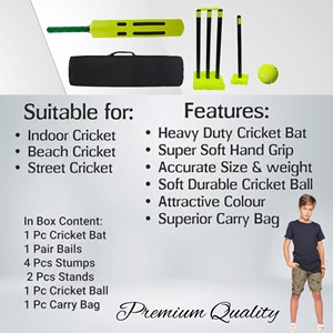 ชุดไม้ตักพลาสติกคุณภาพสูงสำหรับเด็กและผู้ใหญ่ชุดเล่นคริกเก็ตเล่นชายหาด - Product Image 5