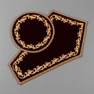 Fundas de Calice de Terciopelo Granate para Iglesia, con Bordado de Hilos de Oro, Juego de Velo Litúrgico, Accesorio para Vestimenta Sacerdotal Ortodoxa, Venta al por Mayor - Product Image 1