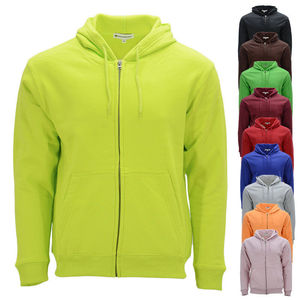 Sweat-shirt à capuche zippé de haute qualité avec logo personnalisé Sweat-shirt chaud uni à capuche et manches longues Top Veste d'automne pour hommes - Product Image 1