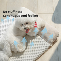 Lit pour chien et chat en tissu de soie glacée, anti-rayures, luxueux, moderne, simple, carré, toutes saisons, frais, confortable, doux, durable, multifonctionnel