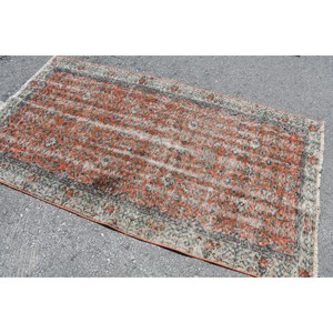 พรมตุรกีโบราณทรงสี่เหลี่ยมผืนผ้าขนาดใหญ่3.6 X 6.5ft คลาสสิกสีแดงสีเบจนามธรรมการเย็บปะติดปะต่อกันลวดลายผ้าขนสัตว์ยางสำหรับวัยรุ่นใช้ในห้องโถง - Product Image 2