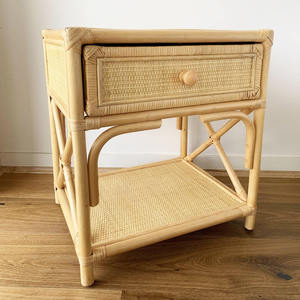 Meuble de chevet table de chevet en rotin avec tiroir table de nuit de chambre à coucher de luxe buffets prix de gros le moins cher - Product Image 2