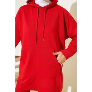 Conjunto de 2 piezas con capucha de pierna elástica roja para mujer - Product Image 4