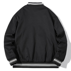 Chaqueta deportiva de estilo vintage con parches atléticos bordados Abrigo con letras de lana y cuero para hombres y mujeres - Product Image 2