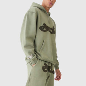 Gran oferta de chándales holgados de diseño bordado de chenilla para hombre de algodón 100%, conjuntos de Jogger personalizados transpirables para la temporada de invierno - Product Image 3