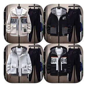 Conjunto Deportivo Informal Personalizado con Estampado para Correr, Unisex, 2 Piezas, Traje Deportivo, Pantalones Deportivos y Sudadera con Capucha - Product Image 1