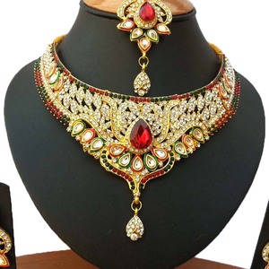 Collier vintage en alliage de cristal et strass imitation bijoux, multicolore, pour femmes, fiançailles, mariage, anniversaire, fête - Product Image 2
