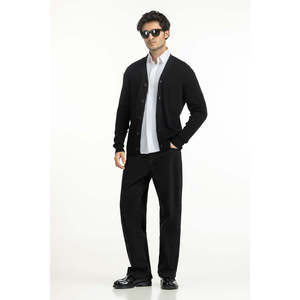 Cárdigan de Corte Regular MN-SWT-WS25-006 con Decoración de Botones y Cierre de Cremallera para Todas las Temporadas - Manga Corta y Delgada - Product Image 3