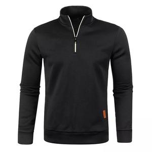Moda para hombre media cremallera pullover sudadera 380 GSM mezcla de algodón polar diseño casual OEM y ODM logotipo bordado Diseño - Product Image 2