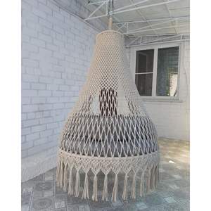 Hermosa Silla Colgante de Macramé Natural, Silla Columpio Redonda para Exteriores, para Uso en Muebles - Product Image 2