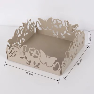 ที่ใส่กระดาษเช็ดปากสำหรับตกแต่งทำจากโลหะมีความต้องการมากที่สุดโต๊ะรับประทานอาหารค่ำสีเงินทรงสี่เหลี่ยมผืนผ้า - Product Image 3