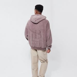 Haute qualité 100% coton lavé à l'acide à capuche haute rue série lavage pierre lavé Vintage thermique hommes sweats à capuche 2025 - Product Image 3