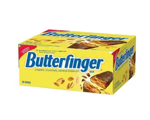 BUTTERFINGER巧克力糖果全尺寸棒1.9盎司 (可选: 6或12)/Butterfinger散装36包巧克力花生酱