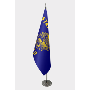 Drapeau d'intérieur officiel de l'Oregon personnalisé 3x5 pieds, style fanion, impression numérique, mât en aluminium, matériau nylon, coton, plastique, personnalisable - Product Image 1