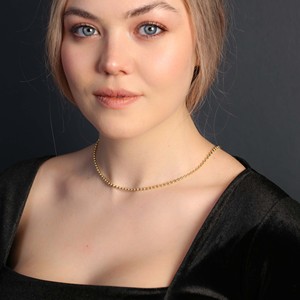 Elegante Collar de Cadena Turca Hecho a Mano en Plata de Ley 925 con Baño de Rodio y Diseño de Bolas de 3mm - Product Image 2