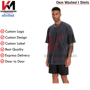 T-shirts pour hommes à manches courtes Vintage Washed Basic Loose Fit Tees Casual Wear Fabricant Direct Usine Fournisseur T-shirts - Product Image 3