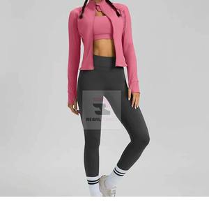 Chaquetas deportivas con cremallera para mujer al por mayor, chaqueta de yoga con logotipo personalizado - Product Image 2